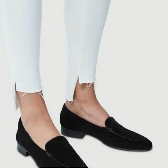 Frame Denim Le Skinny de Jeanne Raw Stagger Hem Jeans in Blanc Size 24 - Picture 3 of 12